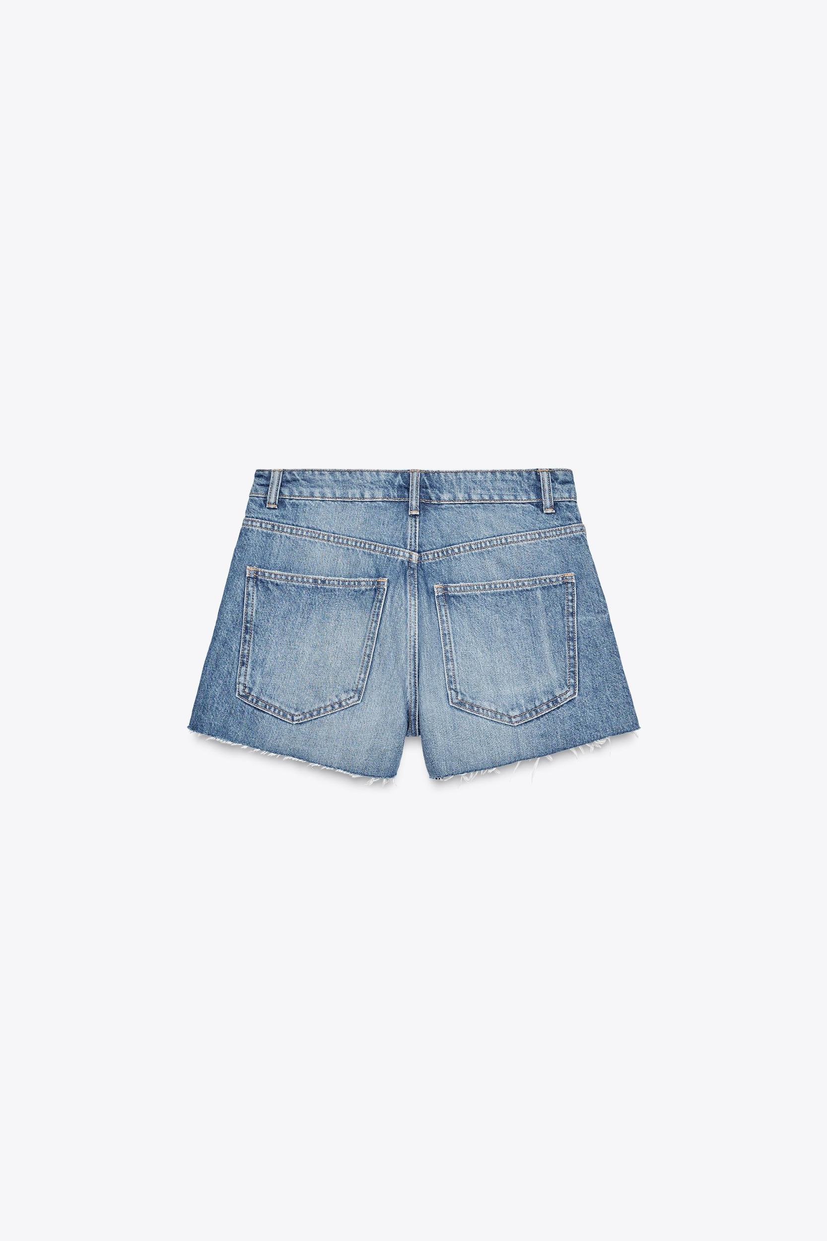 TRF CROPPED BAGGY LOW RISE DENIM SHORTS Product Image
