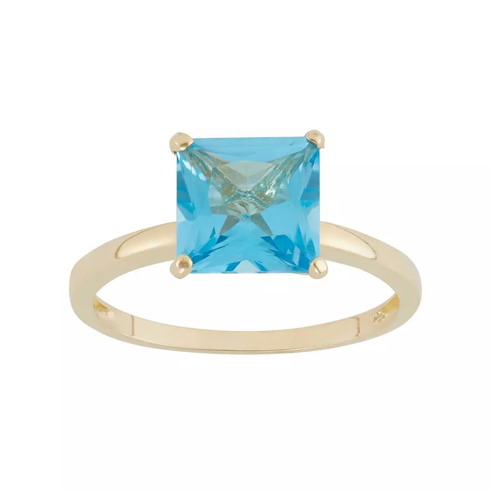 Designs by Gioelli Swiss Blue Topaz 10k Gold Ring, Women's Product Image