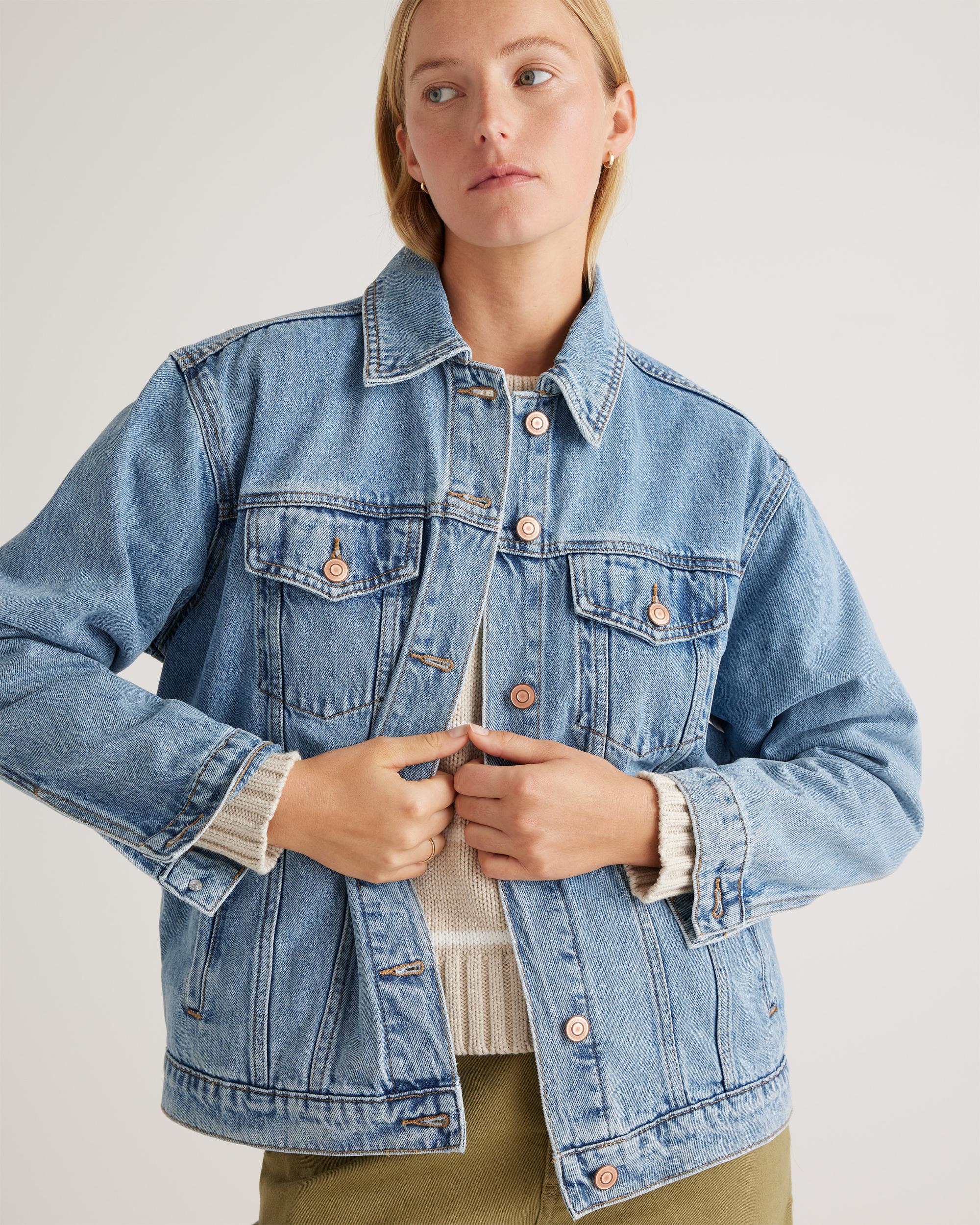 Quince | Women's OverSized Denim Jacket Size XL, Organic Cotton Product Image