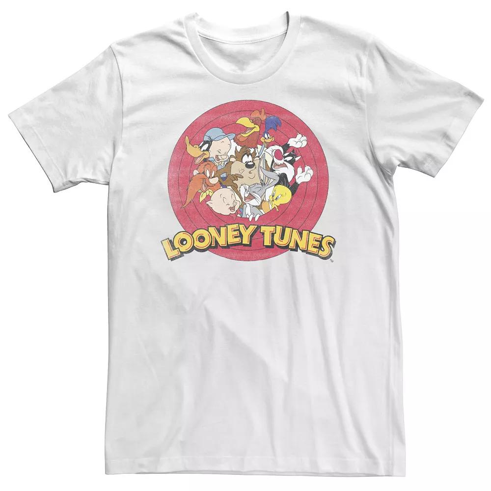 Big & Tall Looney Tunes Classic Circle Lineup Group Shot Tee, Men's, Size: 4XL, White Product Image
