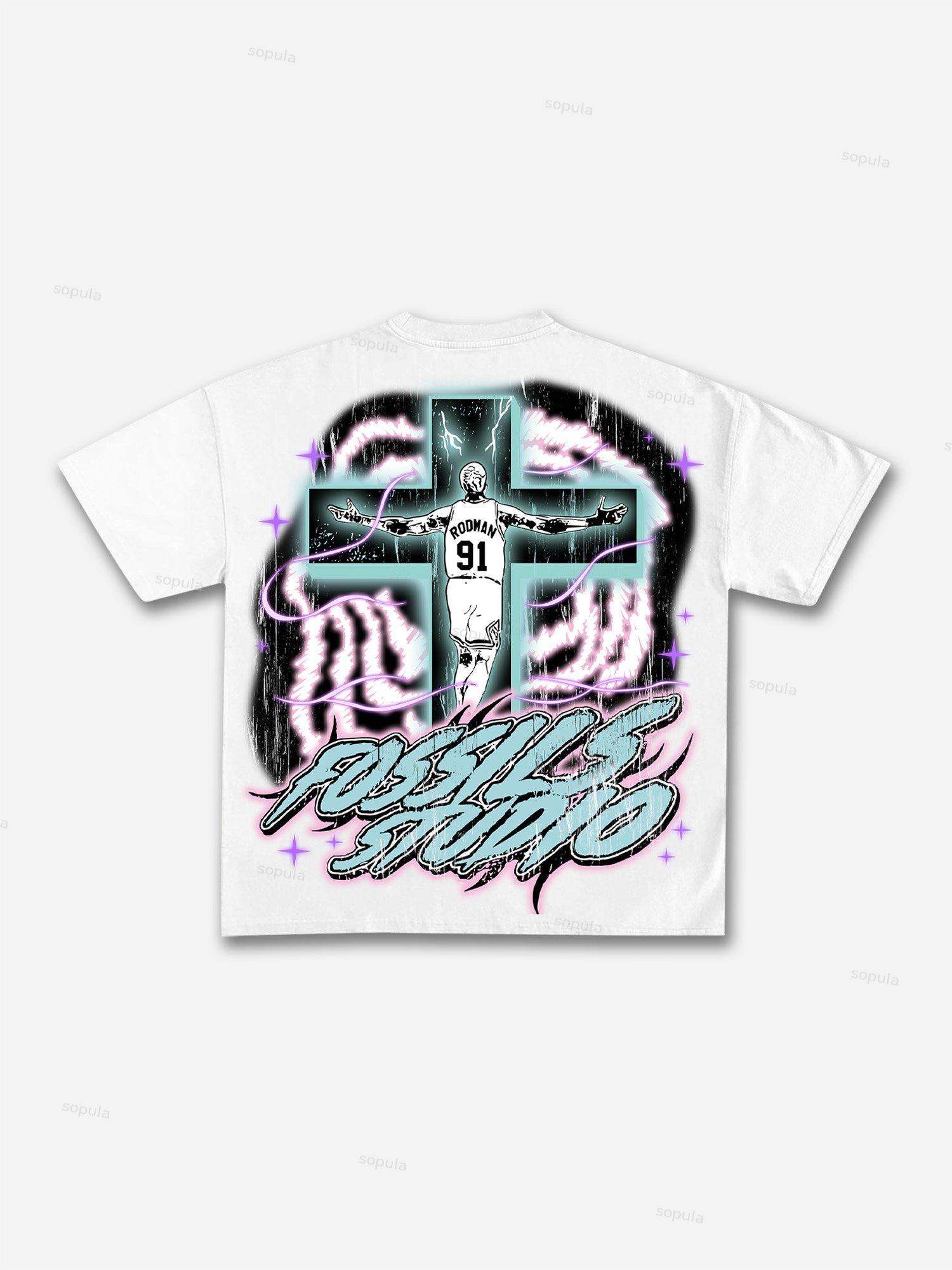 Vintage Basketball Legend Graphic Cotton White T-Shirt Product Image