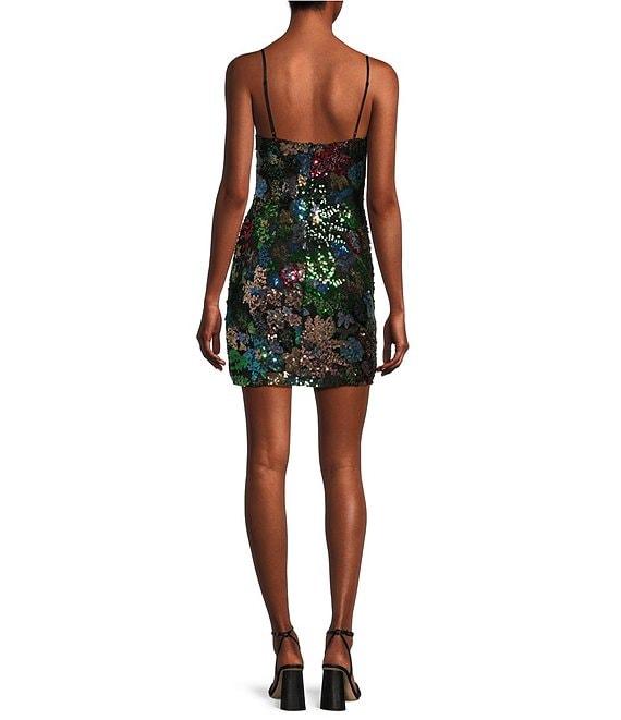 Midnight Doll Spaghetti Strap Sequin Bodycon Dress Product Image