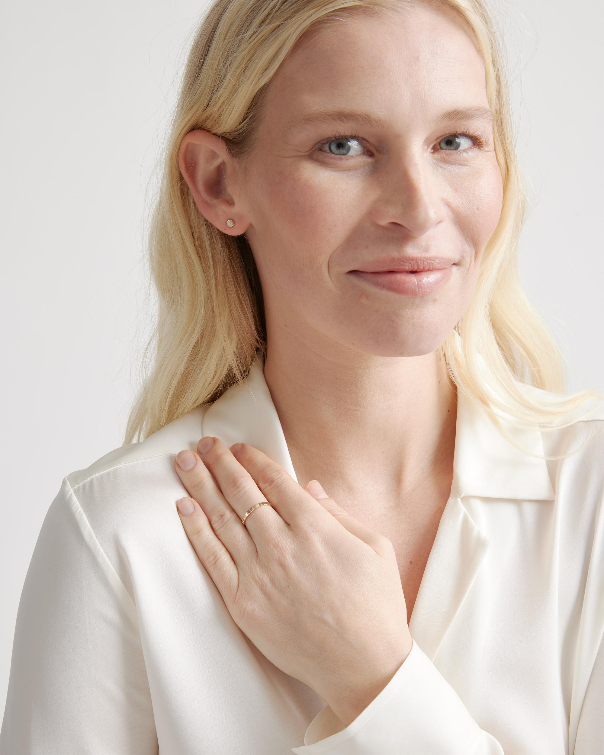 Quince | Women's 14k Gold Ridge Band Rings Product Image