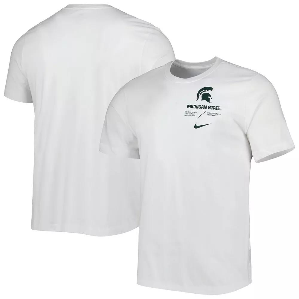 Men's Nike White Michigan State Spartans Team Practice Performance T-Shirt, Size: 2XL Product Image