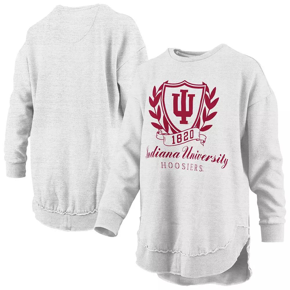 Women's Pressbox Heather Gray Indiana Hoosiers Field Day Melange Poncho Pullover Sweatshirt,  Product Image