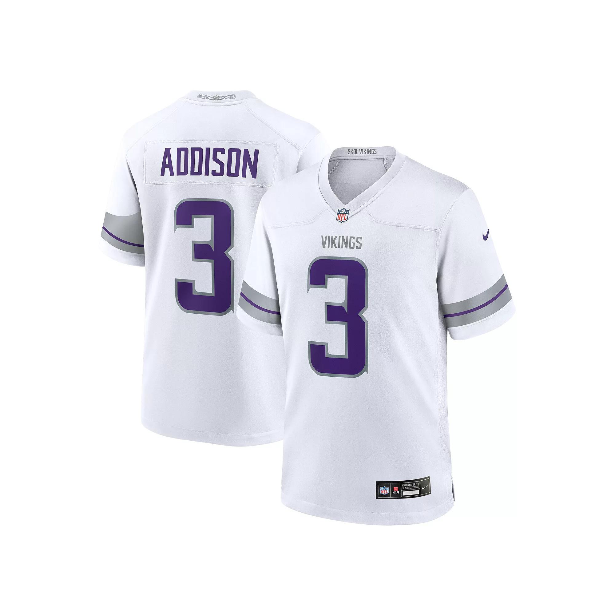Men's Nike Jordan Addison White Minnesota Vikings Alternate Game Player Jersey,  Product Image