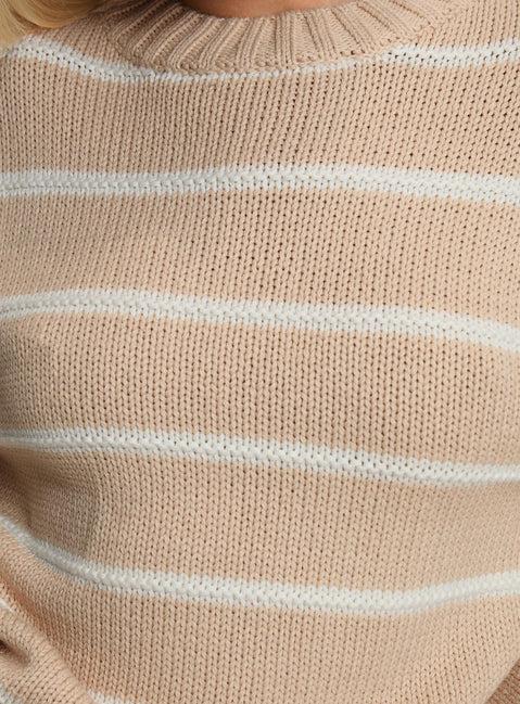 Read Your Mind Knit Sweater Cream Stripe Product Image