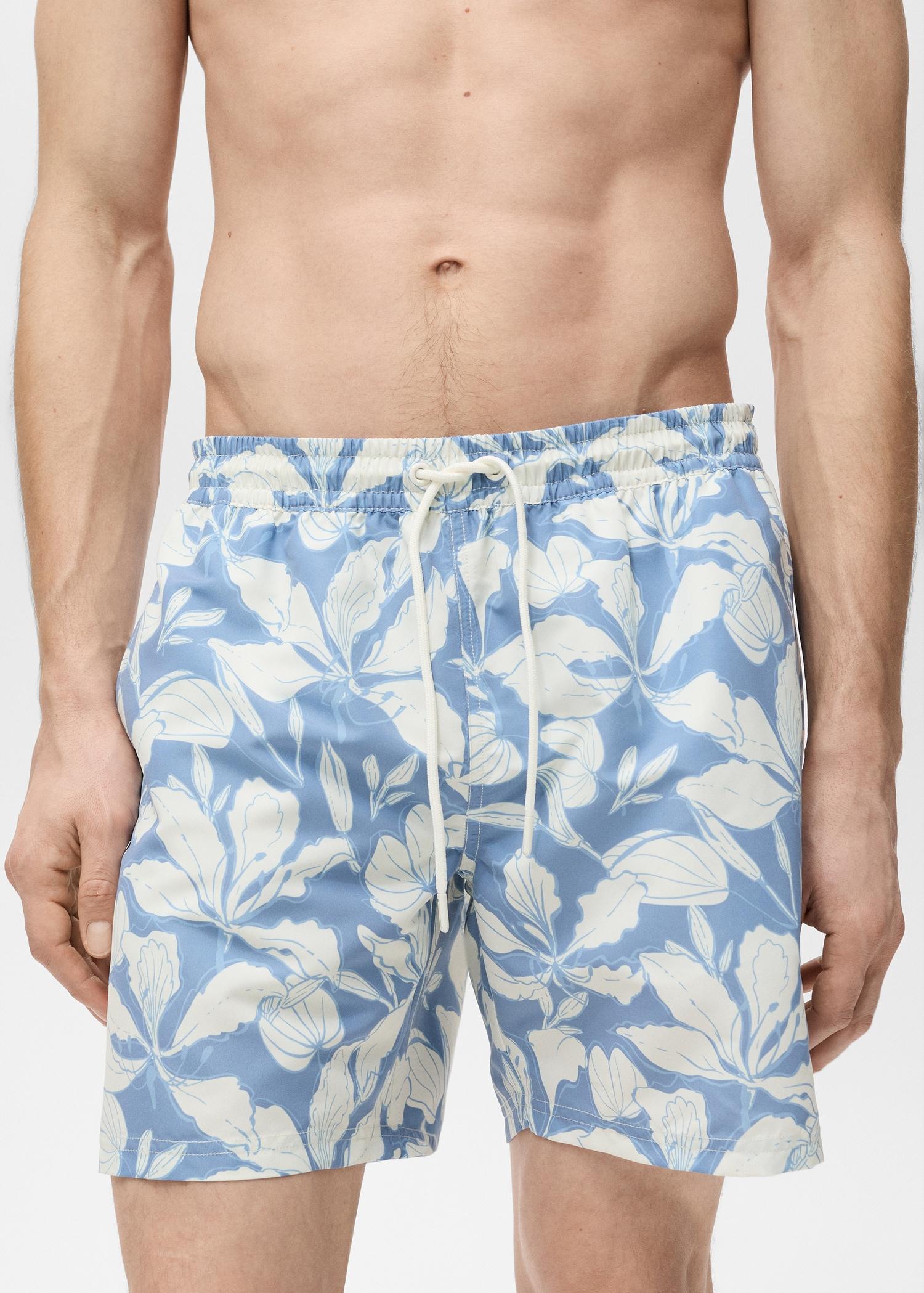 Floral print swimsuit - Men | MANGO USA Product Image