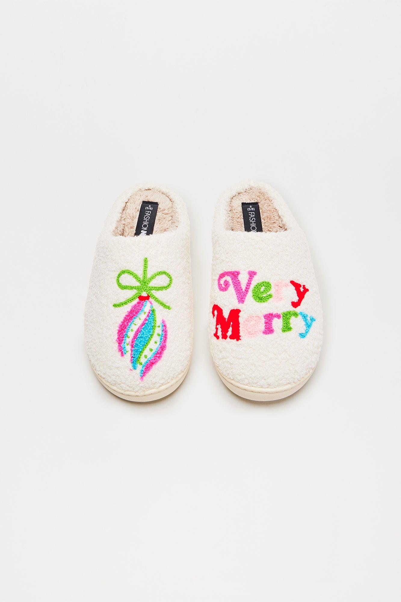 Very Merry Slippers - Ivory Product Image