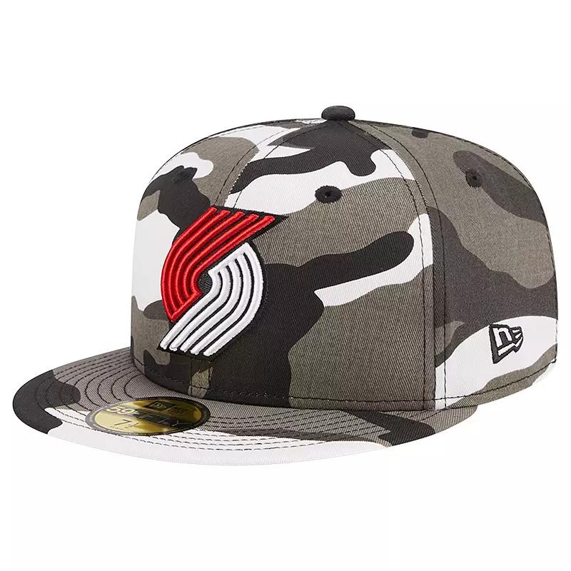 Men's New Era Portland Trail Blazers Snow Camo 59FIFTY Fitted Hat, Size: 7 1/8, Green Product Image