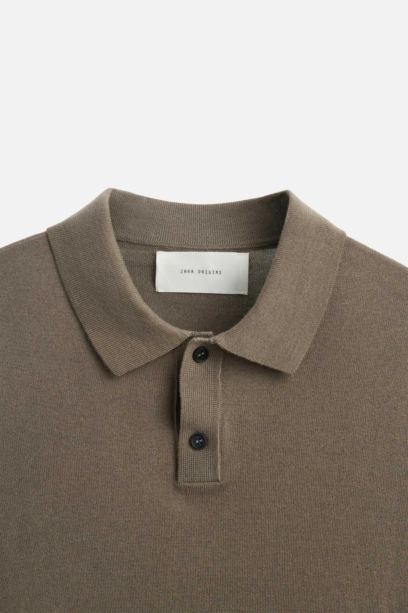 KNIT WOOL-COTTON POLO SHIRT Product Image