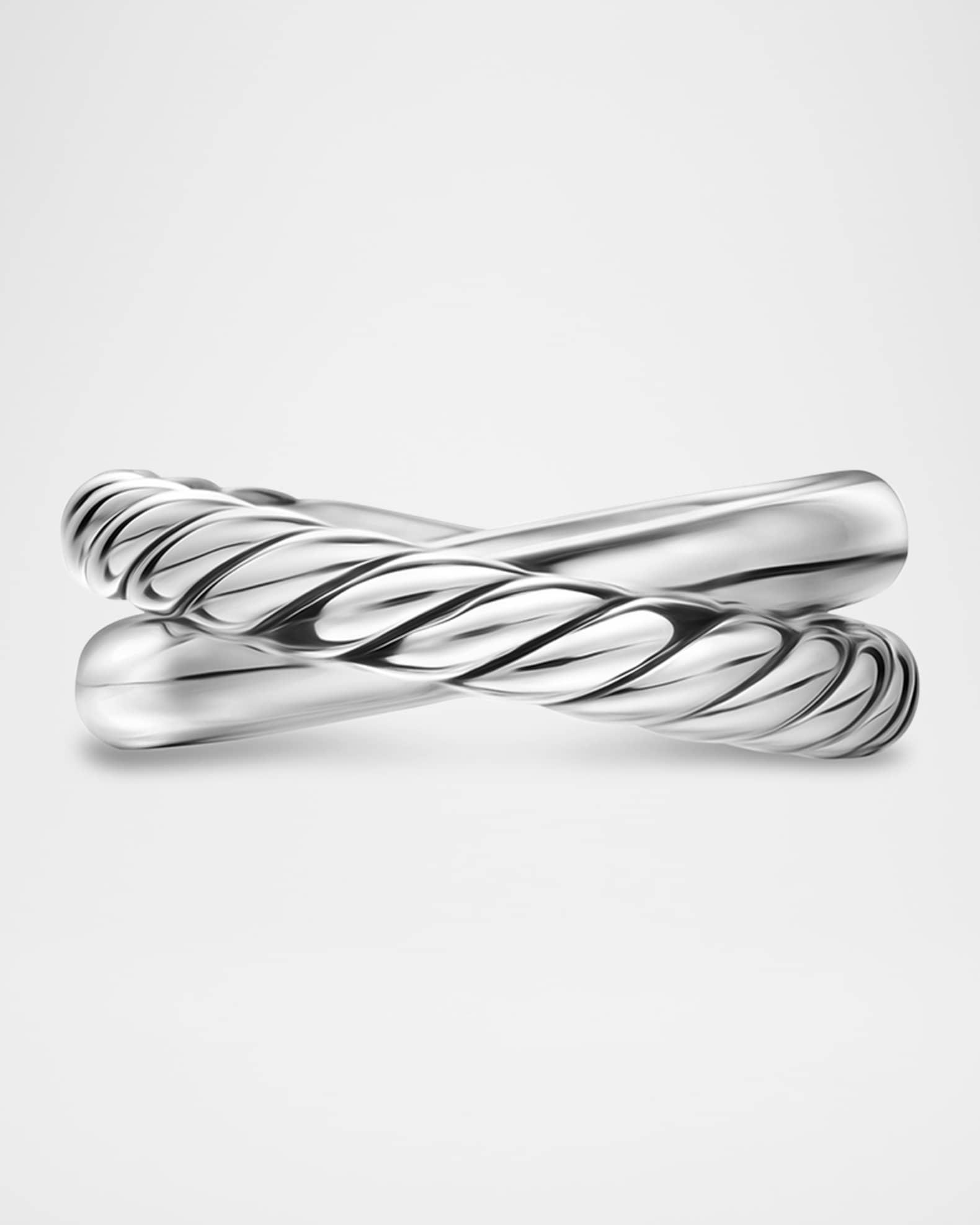 Crossover 2 Row Ring in Silver, 7.5mm Product Image
