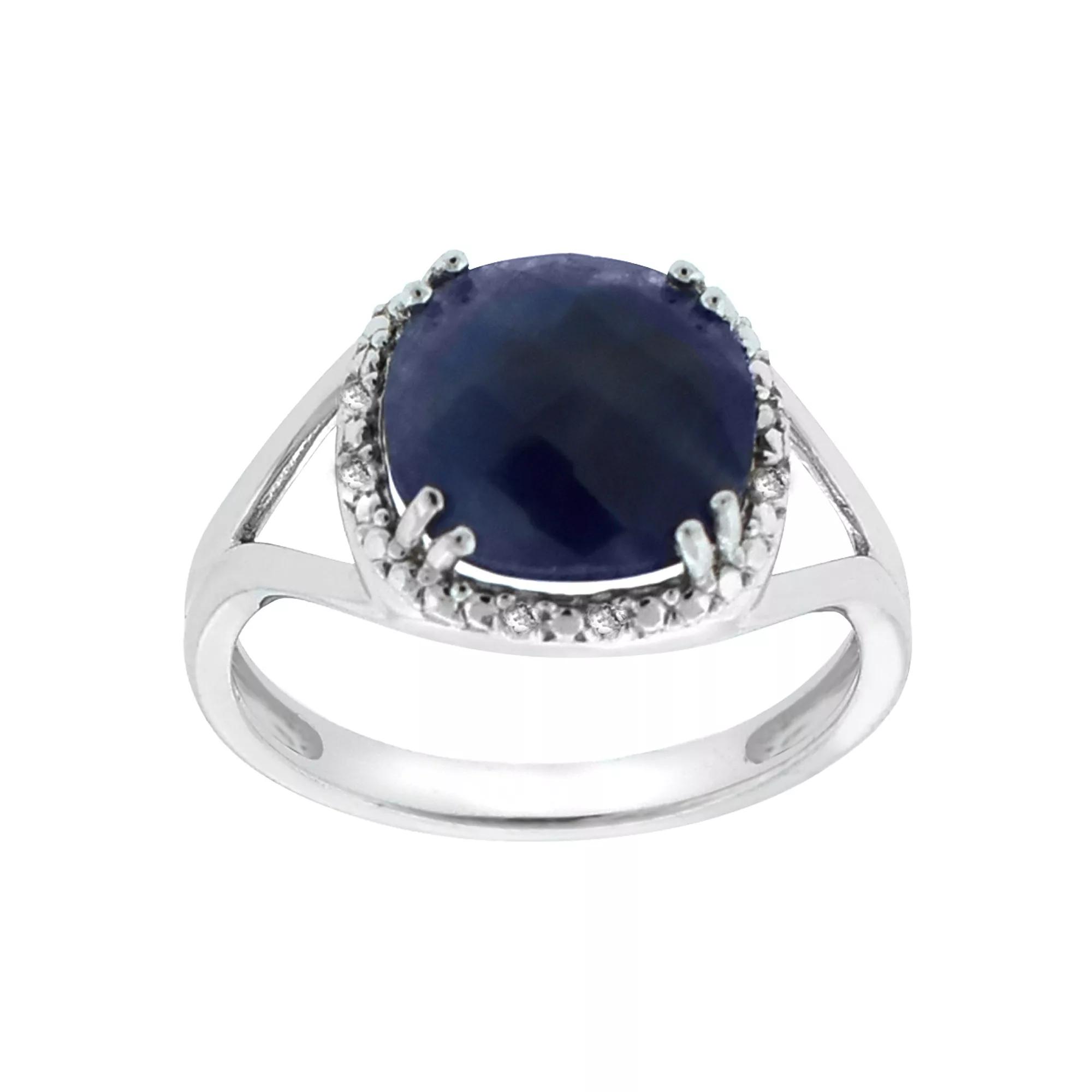 Sterling Silver Sapphire & Diamond Accent Ring, Womens Product Image