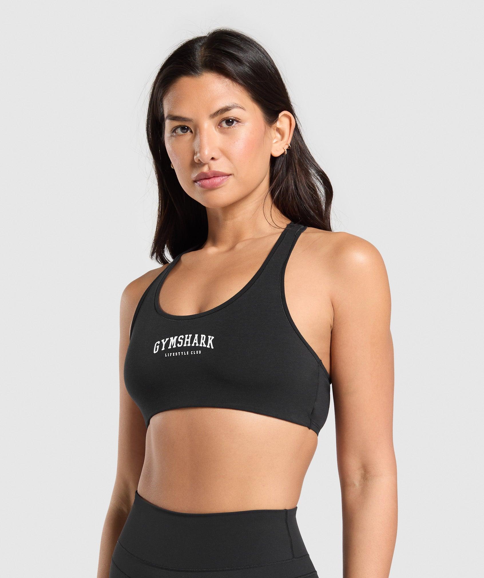 Gymshark Lifestyle Club Cotton Bralette - Black Female Product Image