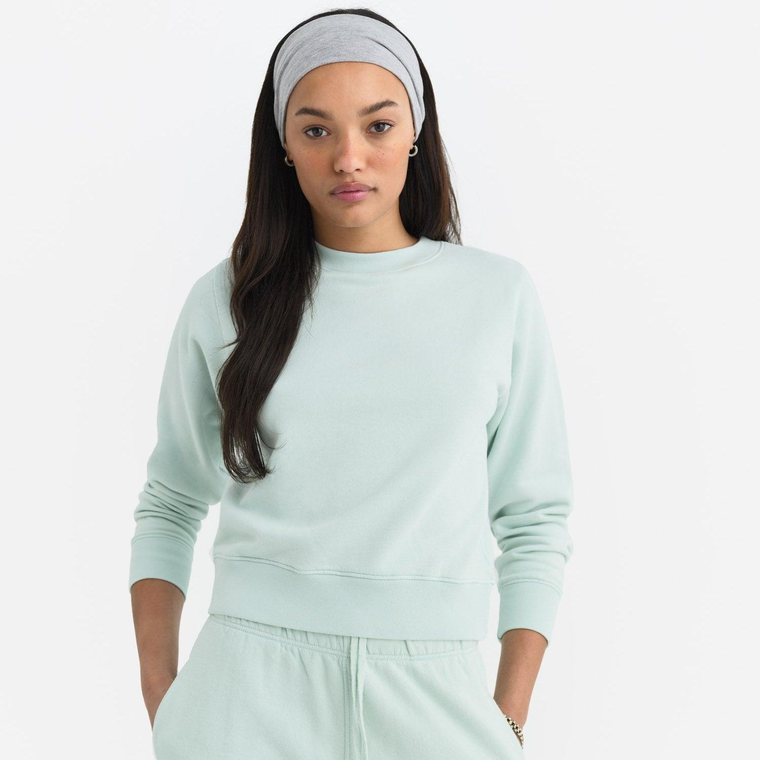 Organic Fleece Shrunken Crew Neck Sweatshirt Female Product Image