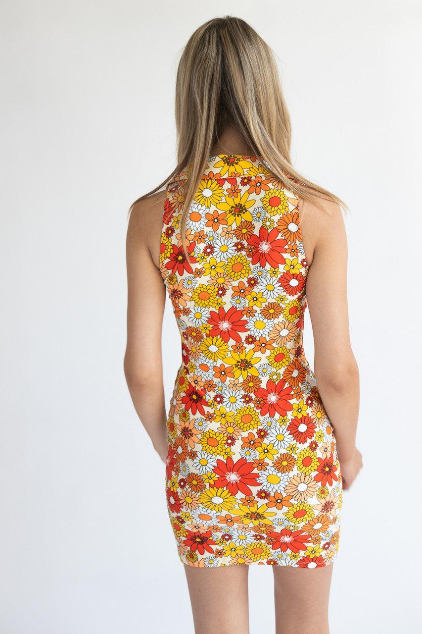 70s Floral Mini Dress Product Image