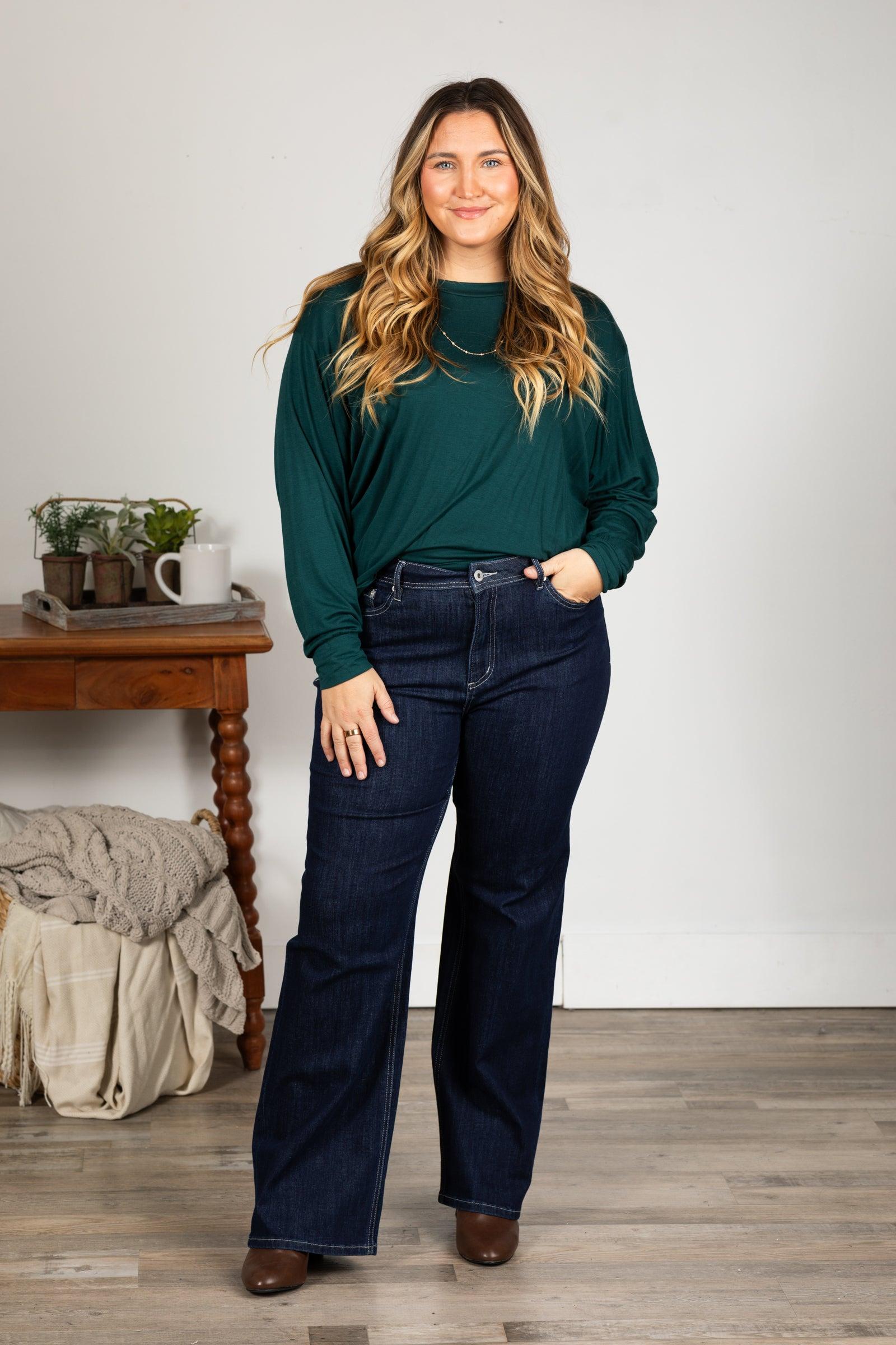 Mica Dark Wash High Rise Straight Leg Jeans Product Image