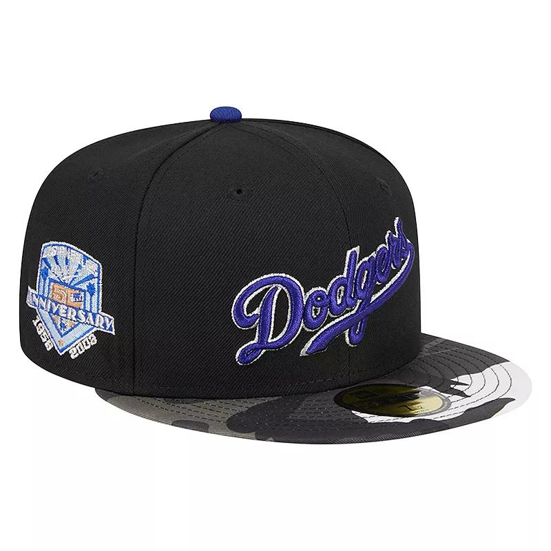 Men's New Era Black Los Angeles Dodgers Metallic Camo 59FIFTY Fitted Hat,  Product Image
