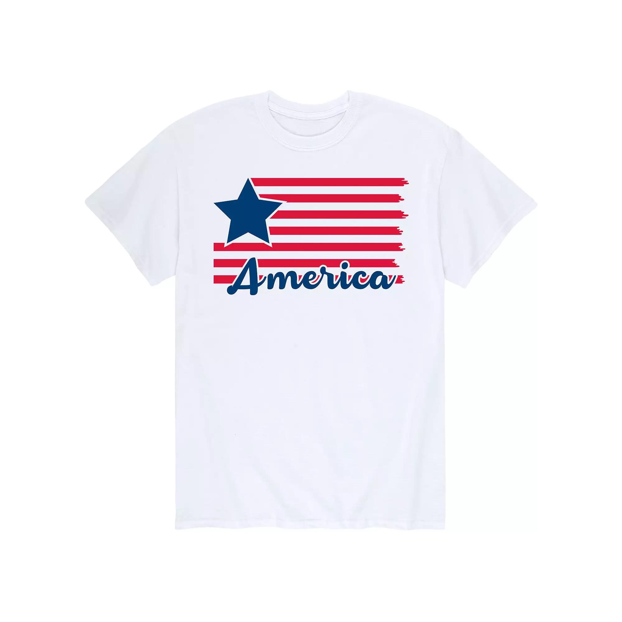 Men's American Flag and Star Tee,  Product Image