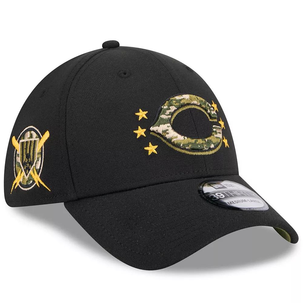 Men's New Era Black Cincinnati Reds 2024 Armed Forces Day 39THIRTY Flex Hat,  Product Image