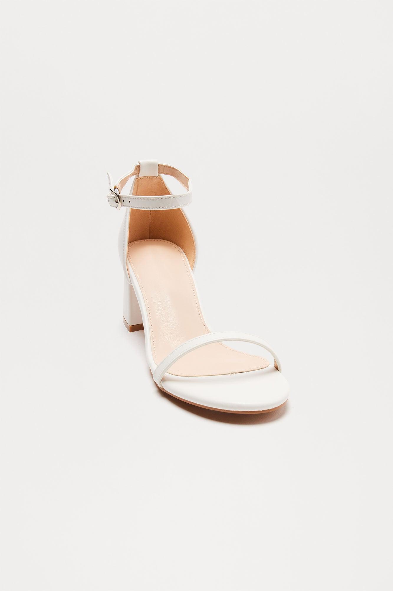 Klio Ankle Strap Heels - White Female Product Image