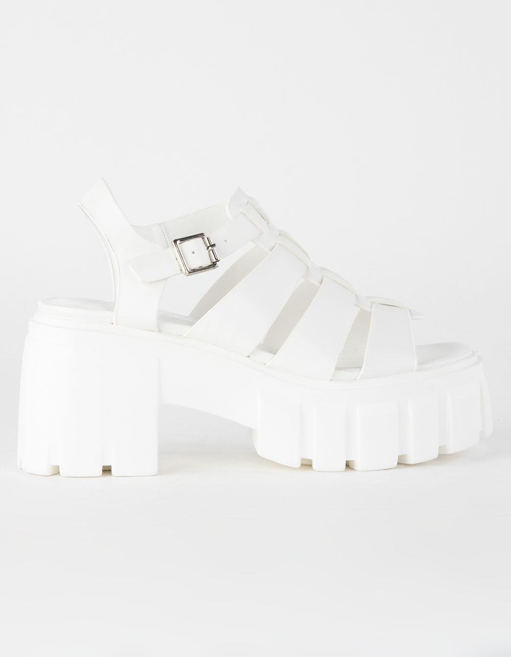 MADDEN GIRL Genesis Cage Platform Womens Sandals - WHITE Product Image