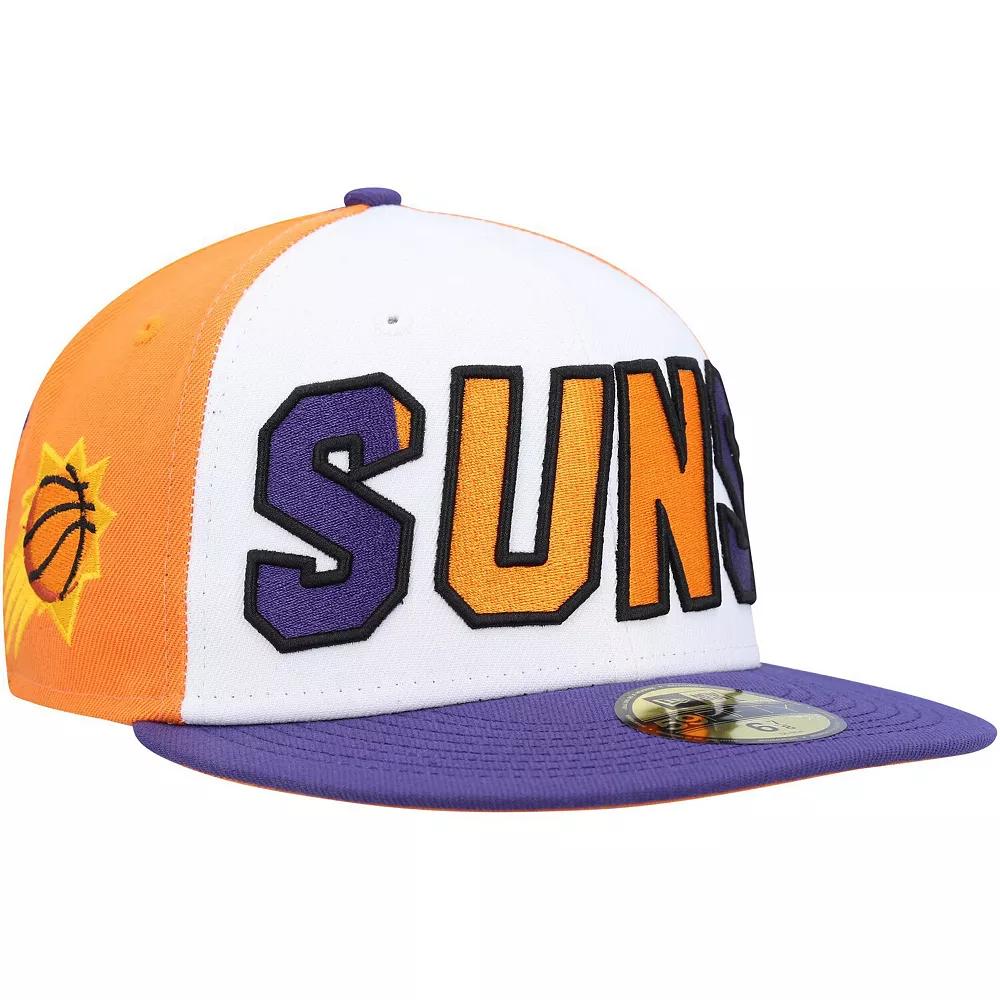 Men's New Era White/Purple Phoenix Suns Back Half 9FIFTY Fitted Hat,  Product Image