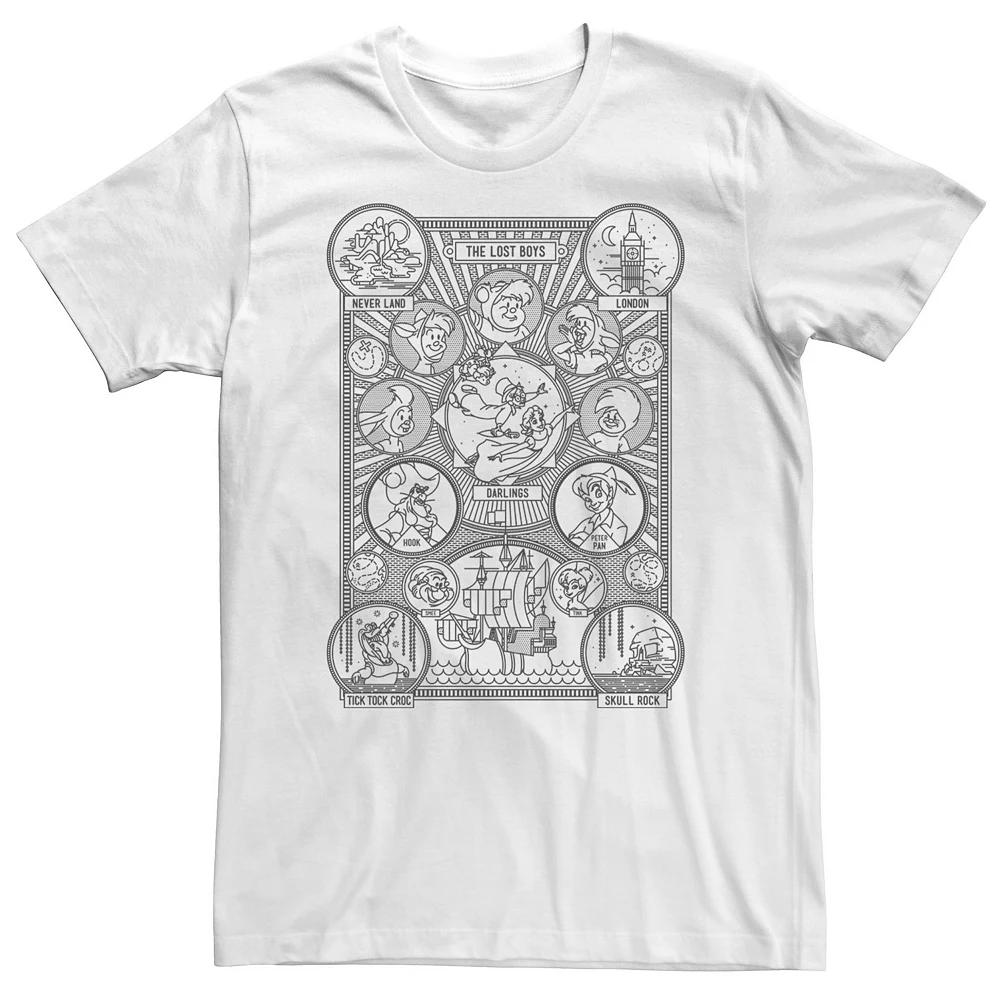 Big & Tall Disney Peter Pan Geometric Line Art Character Poster Tee, Men's,  Product Image