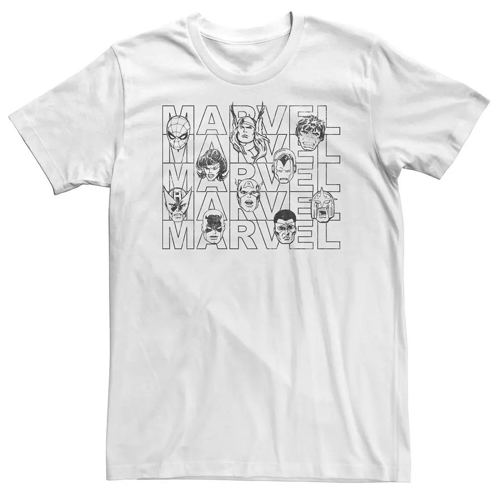 Big & Tall Marvel Character Gradient Line Art Text Tee, Men's,  Product Image