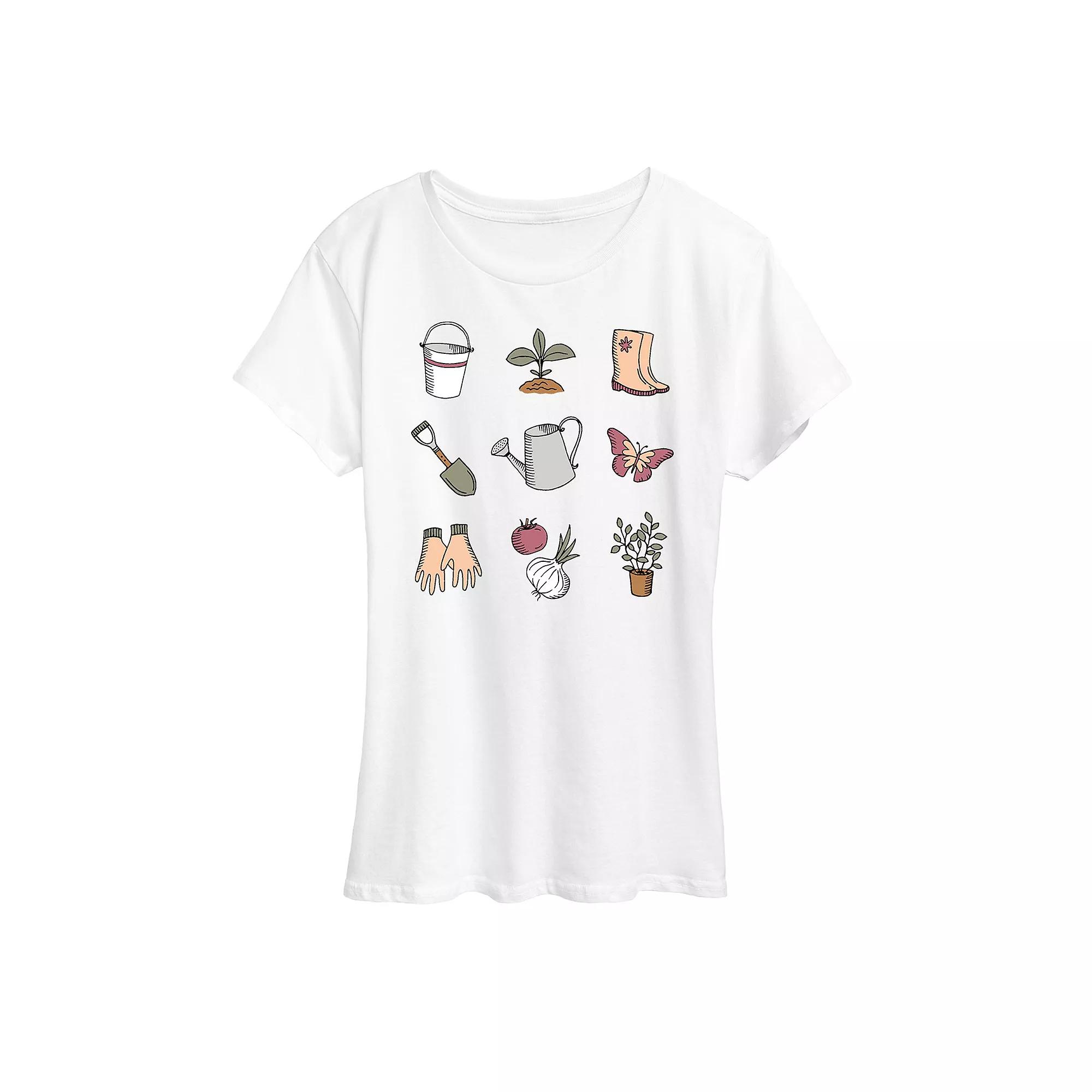 Women's Gardening Grid Graphic Tee,  Product Image