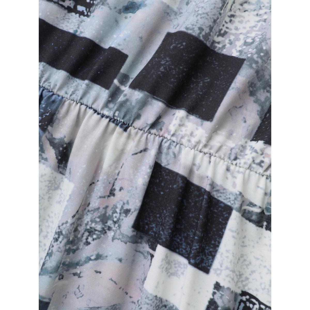 Plus Size Colorblock Contrast V Neck Midi Dress Multicolor Women Casual Contrast Knit Dresses Bloomchic 22-24/3X Product Image