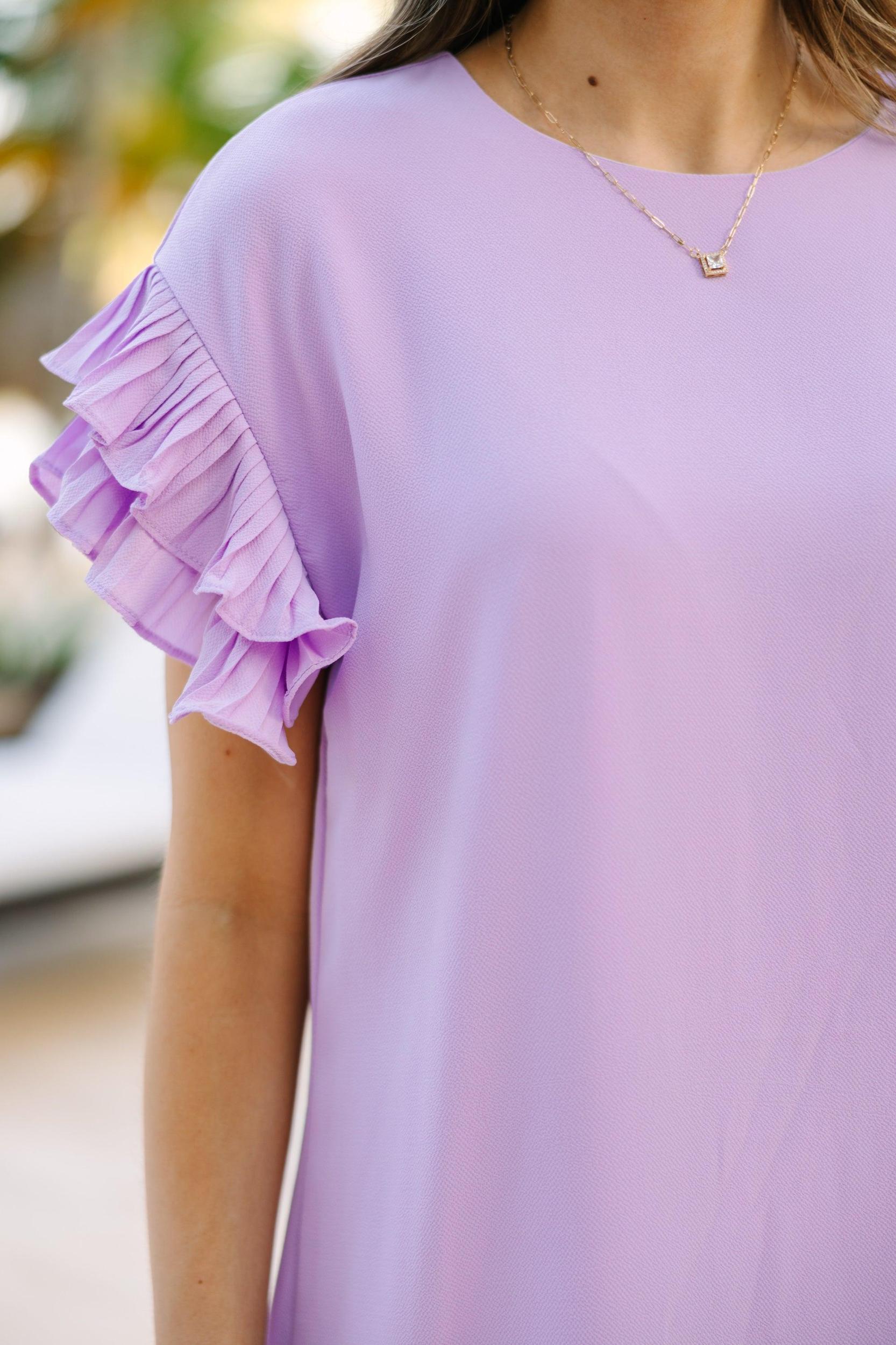 What A Vision Lavender Purple Ruffled Dress Female Product Image