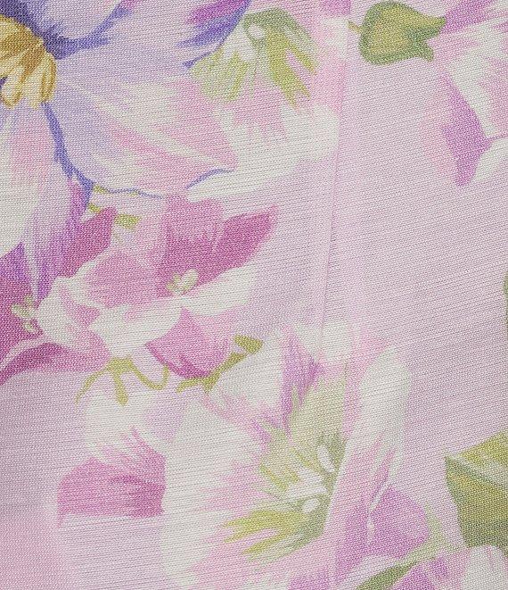 Alex Marie Coordinating Natalie Floral Printed Linen Blend Wide Leg Pants Product Image