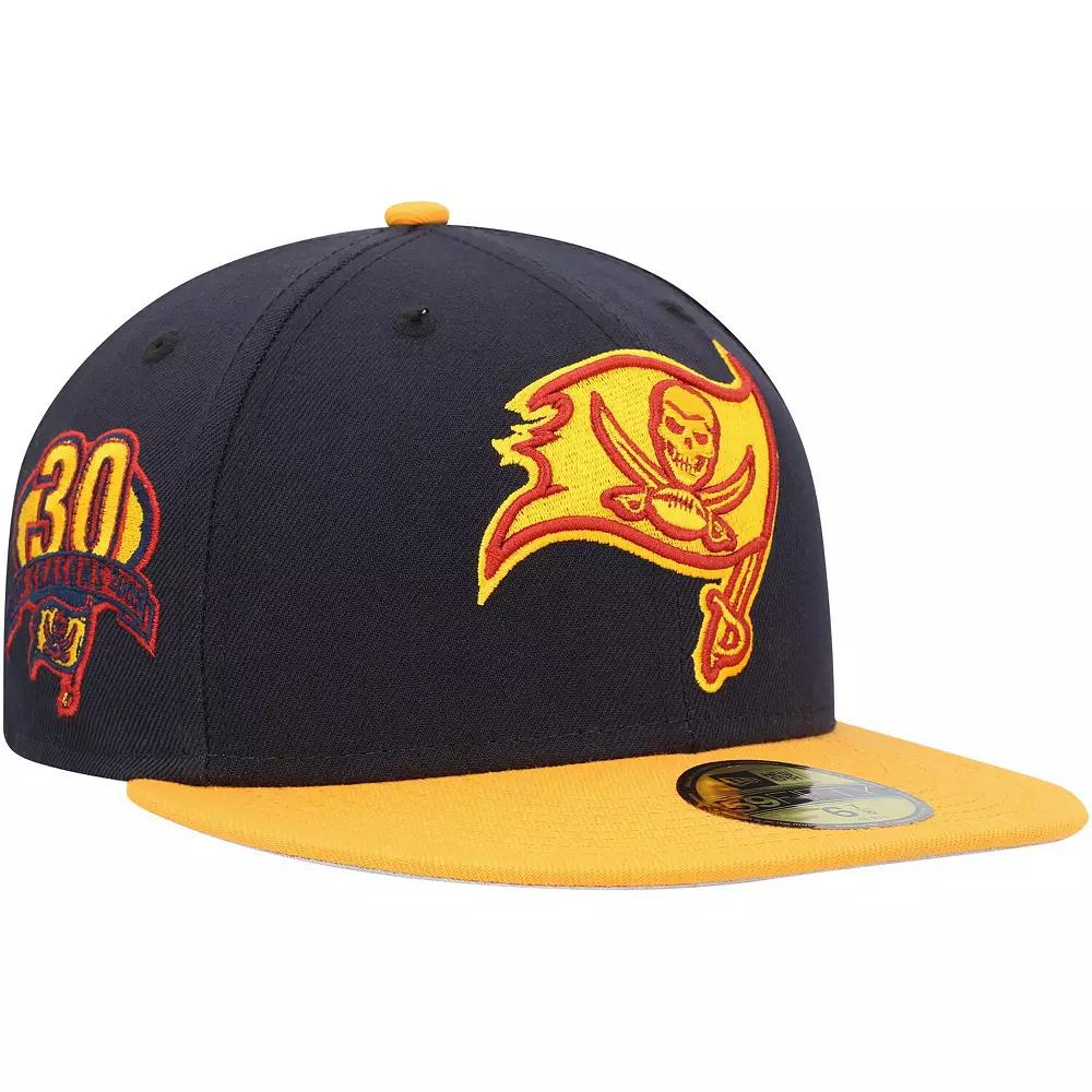 Men's New Era Navy/Gold Tampa Bay Buccaneers 30 Seasons 59FIFTY Fitted Hat,  Product Image