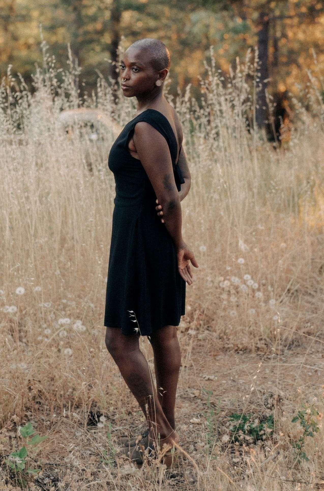 Archie Dress in Black Rayon Product Image