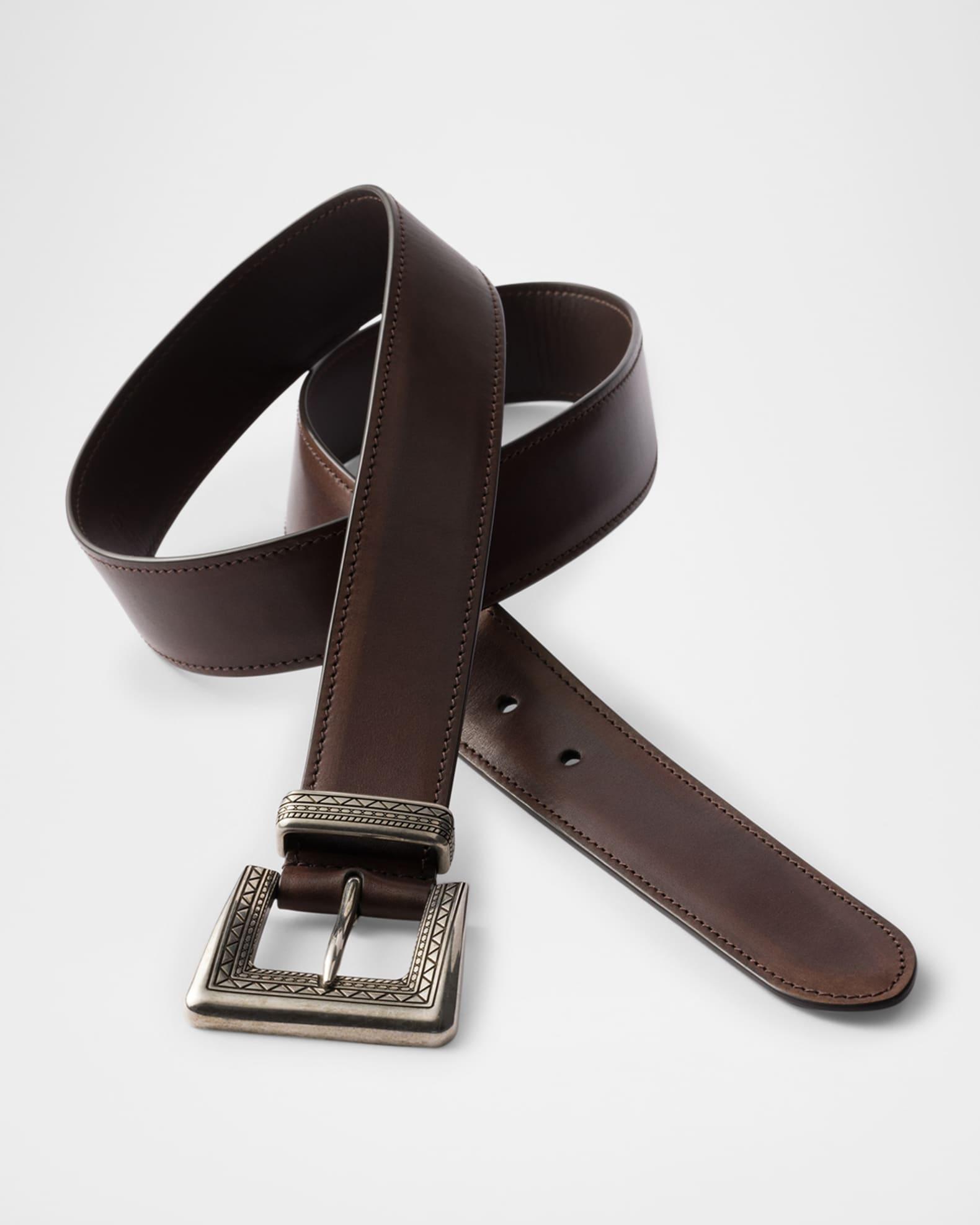 Men's Antiqued Leather Western Belt Product Image