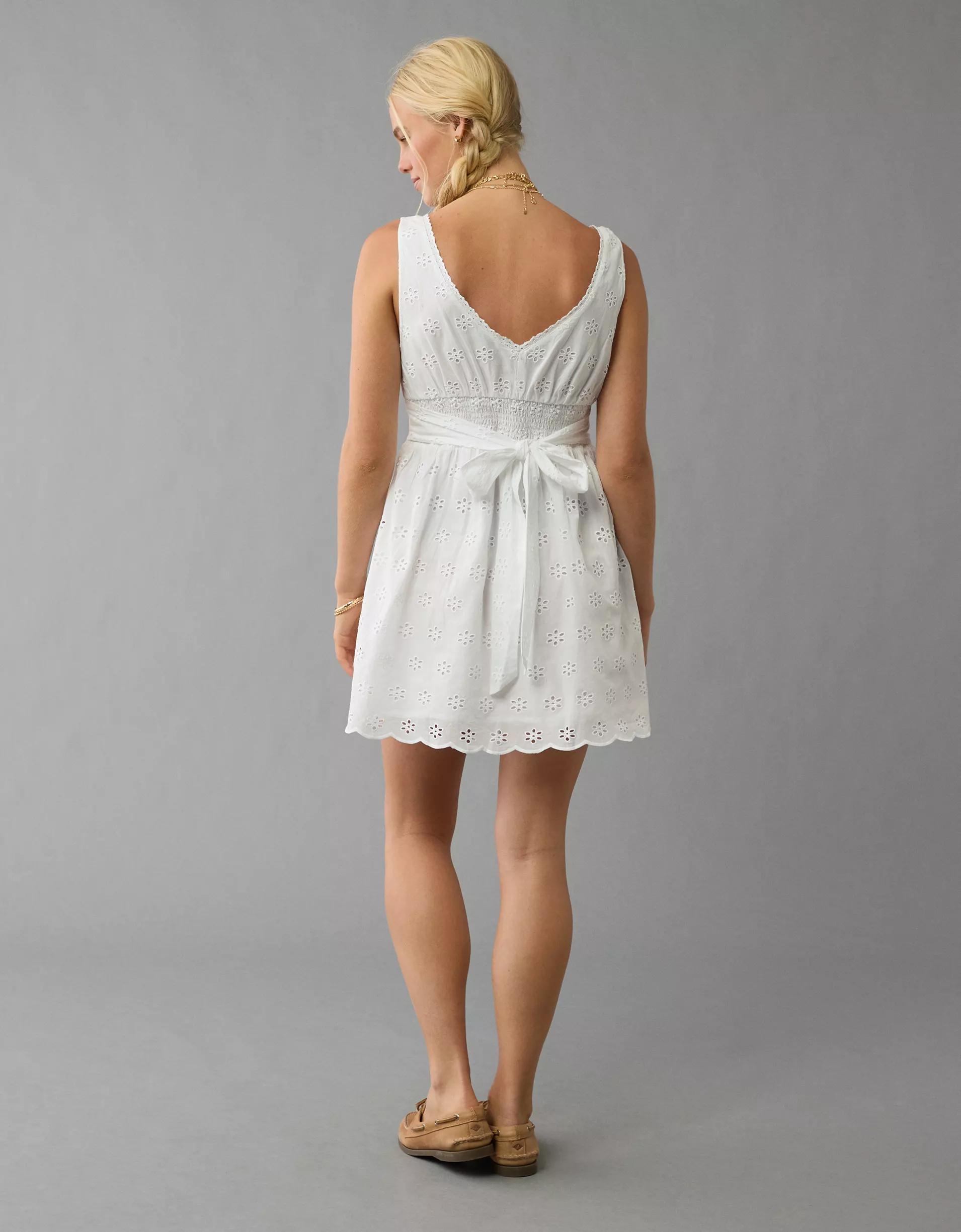 AE V-Neck Scalloped Mini Dress Product Image