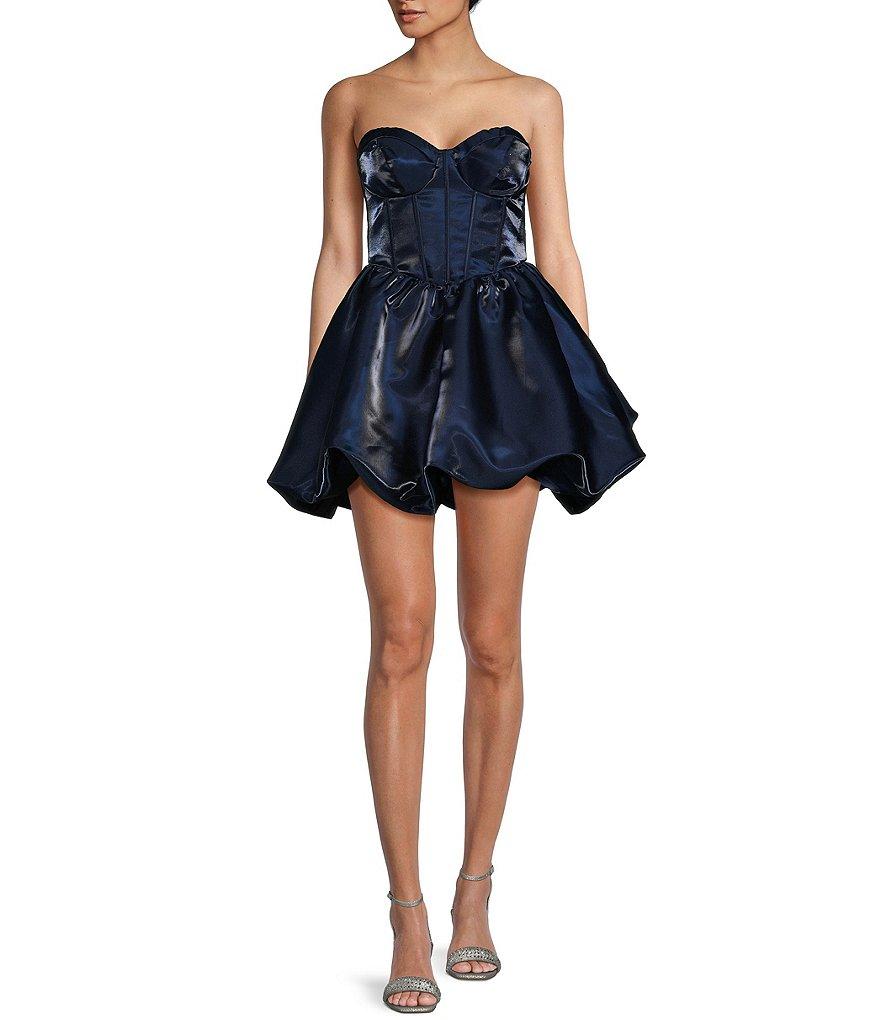 B. Darlin Strapless Sweetheart Bustier Bubble Skirt Dress Product Image