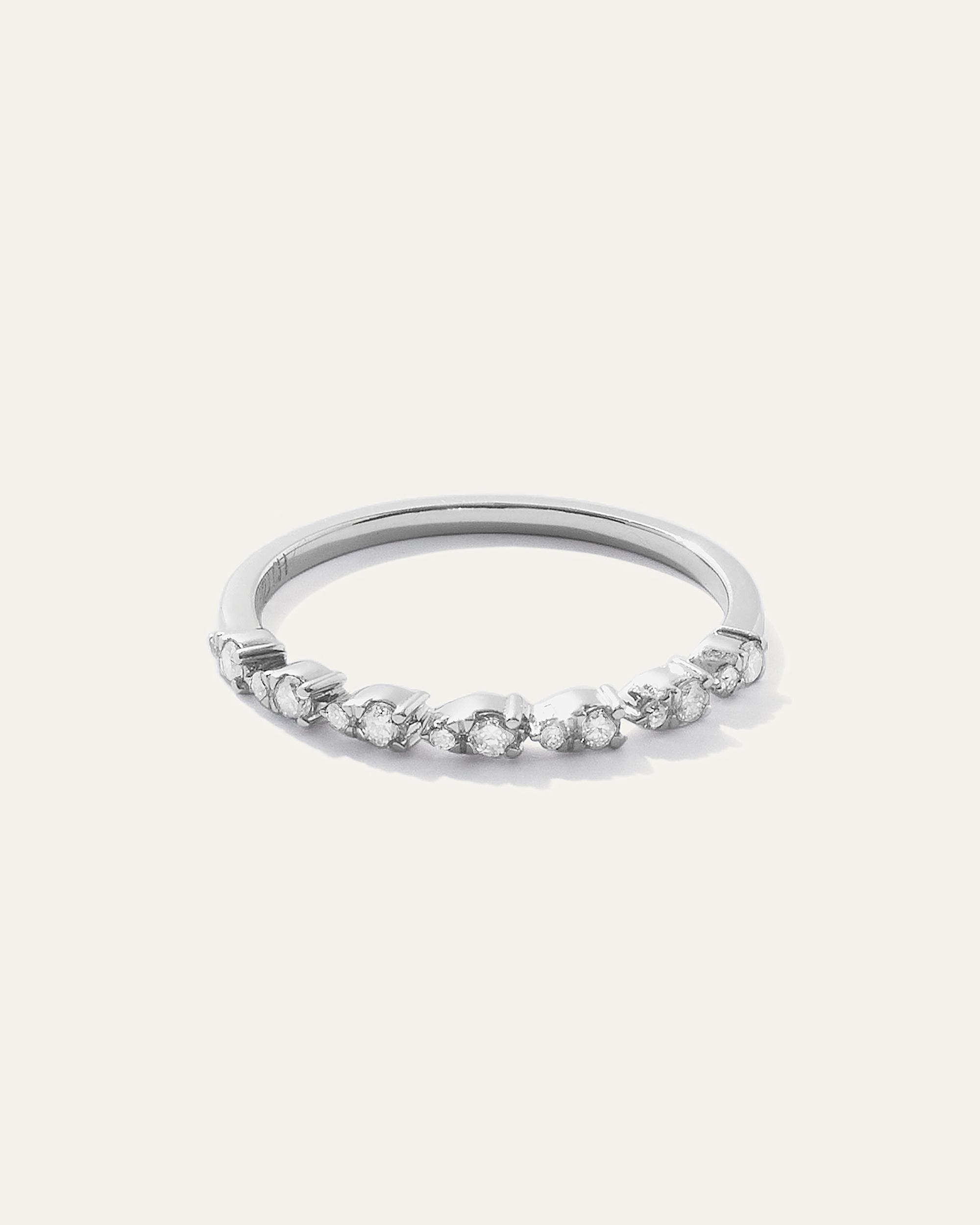 Quince | Women's 14K Gold Pear Diamond Half Eternity Band Rings Product Image