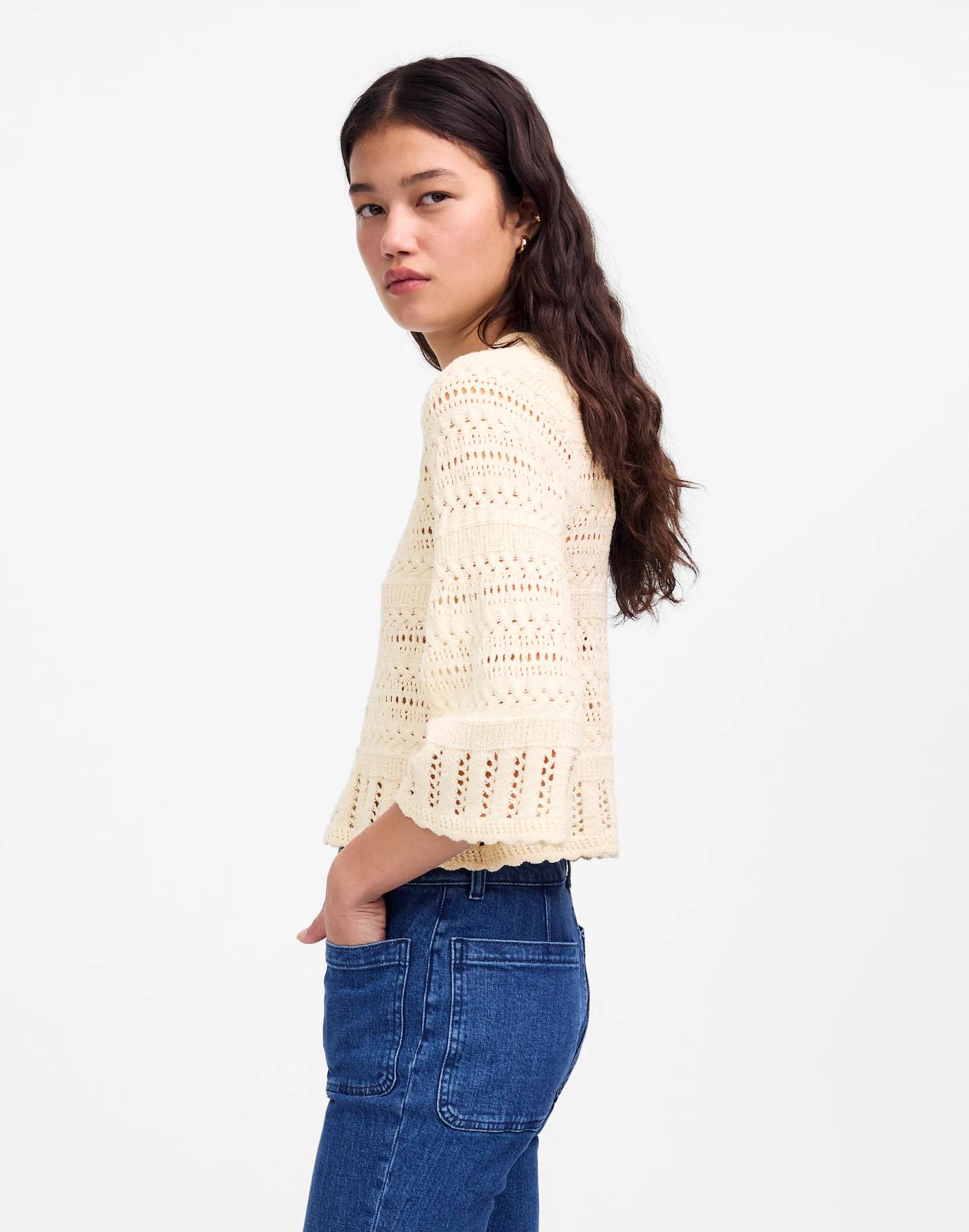 Scalloped-Trim Sweater Tee Product Image