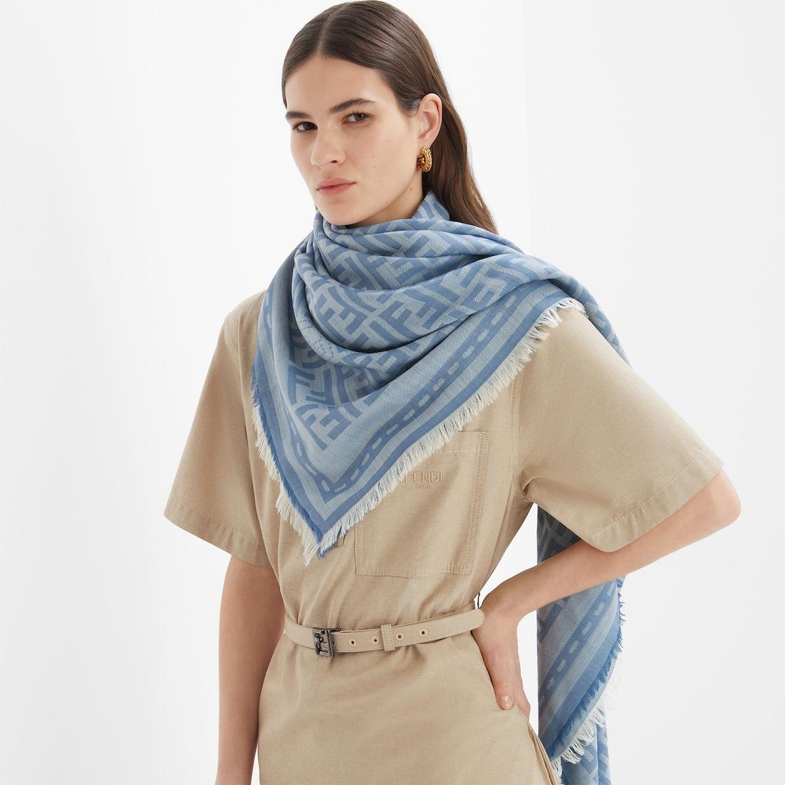 FF ShawlBlue wool shawl Product Image