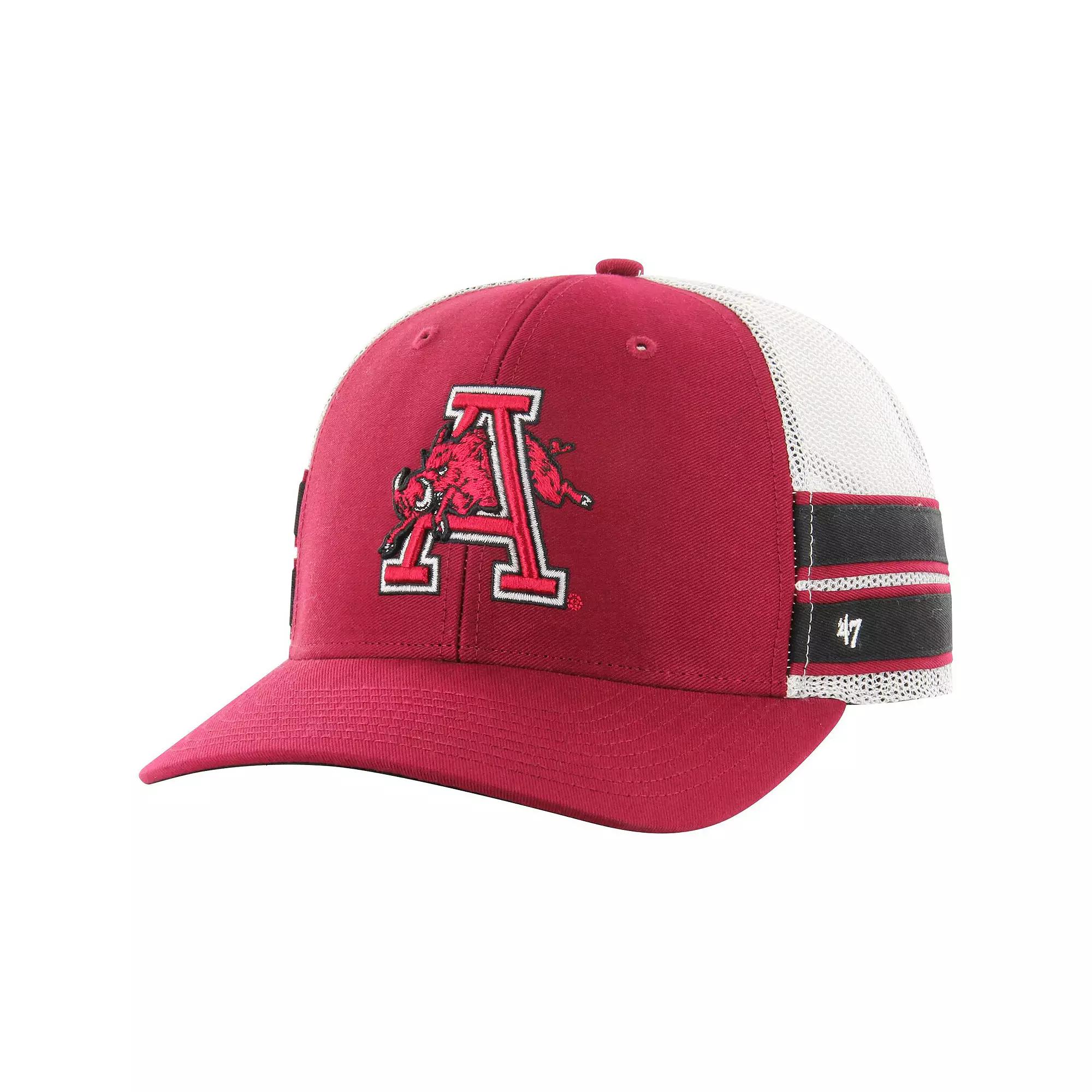 Men's '47 Cardinal Arkansas Razorbacks Straight Eight Adjustable Trucker Hat, Red Product Image