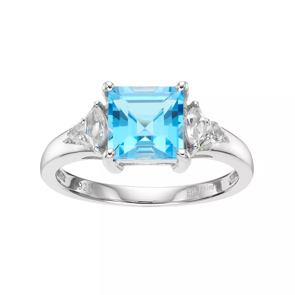 Gemminded Sterling Silver Blue & White Topaz Ring, Womens Product Image