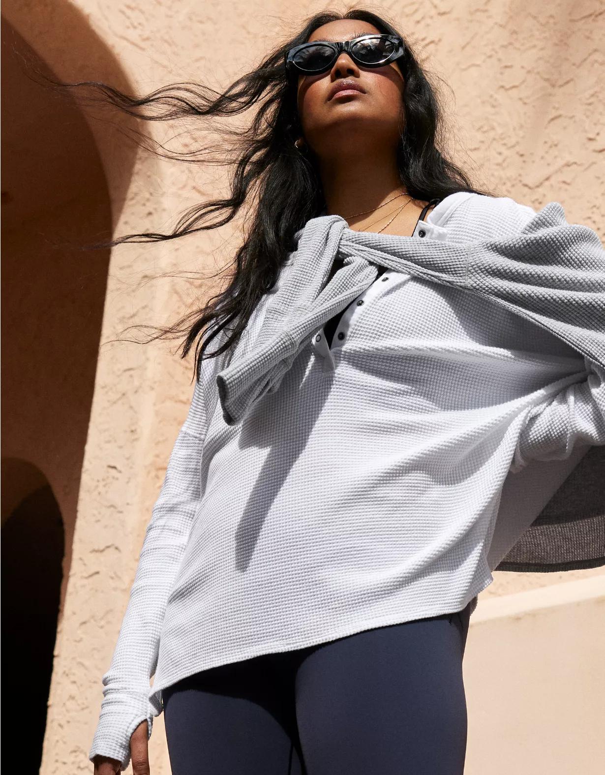 OFFLINE By Aerie Wow! Waffle Henley T-Shirt Product Image