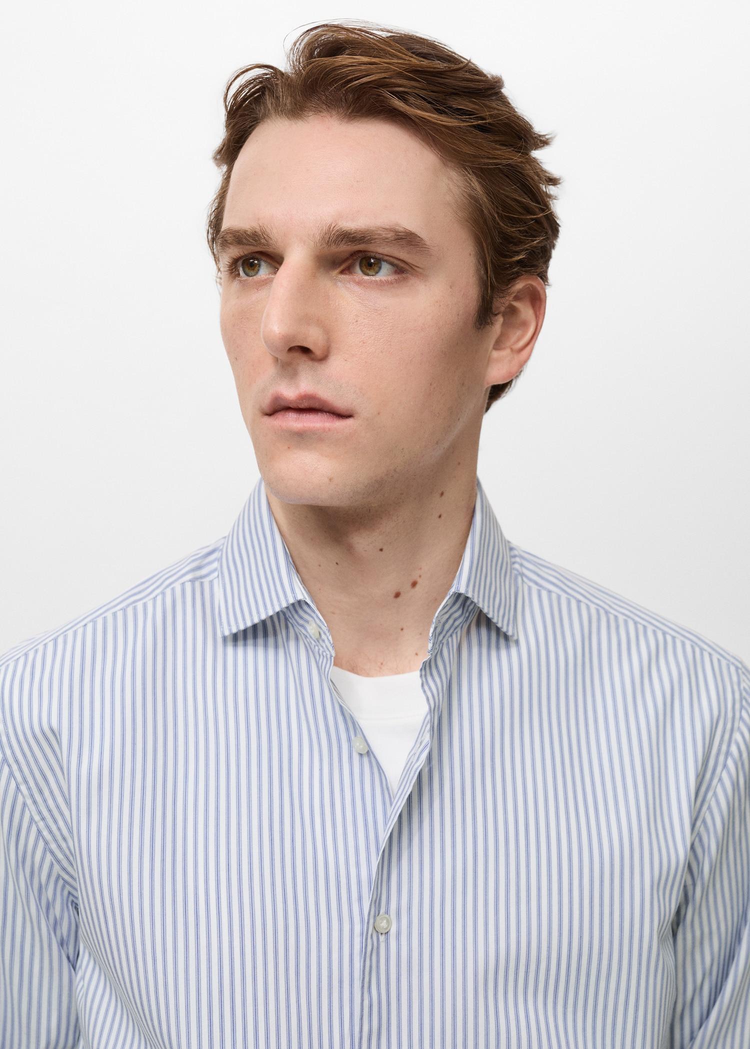 100% cotton striped shirt - Men | MANGO USA Product Image
