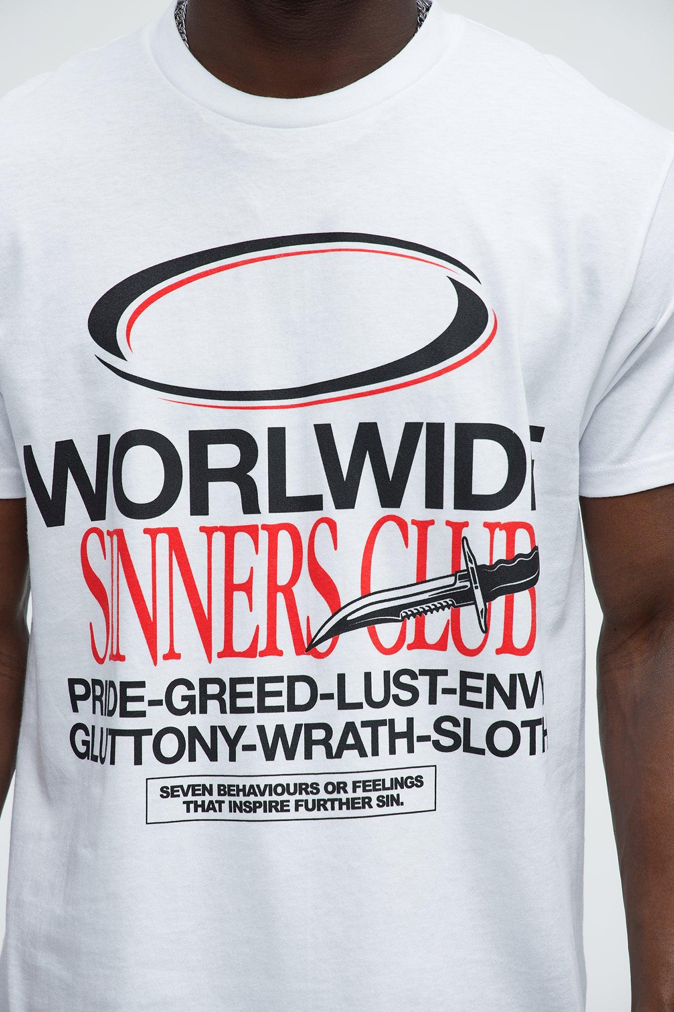 Worldwide Sinners Club Short Sleeve Tee - White Product Image