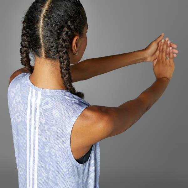 adidas Own the Run CLIMACOOL 3-Stripes Tank Top Dash Grey L Womens Product Image