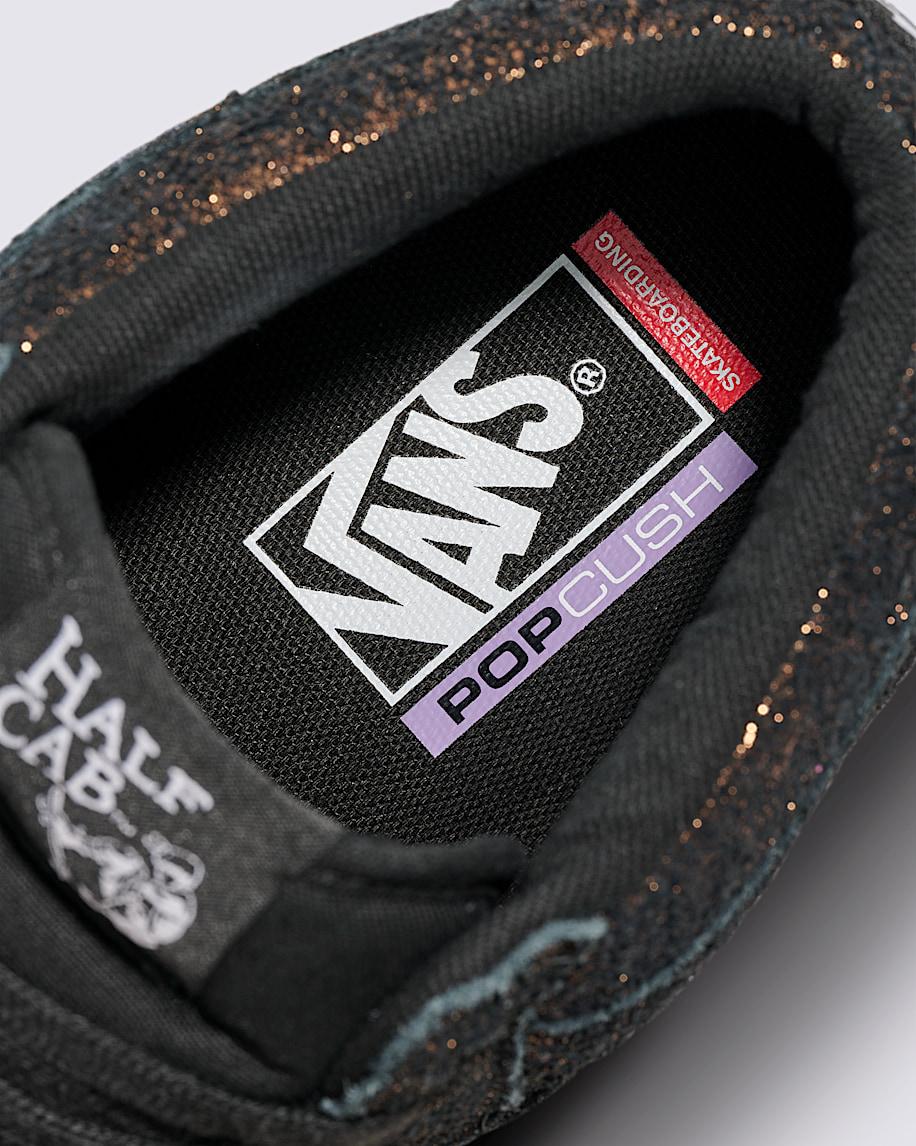 Skate Half Cab Shoe in Black / Bronze Gold| Vans US Product Image