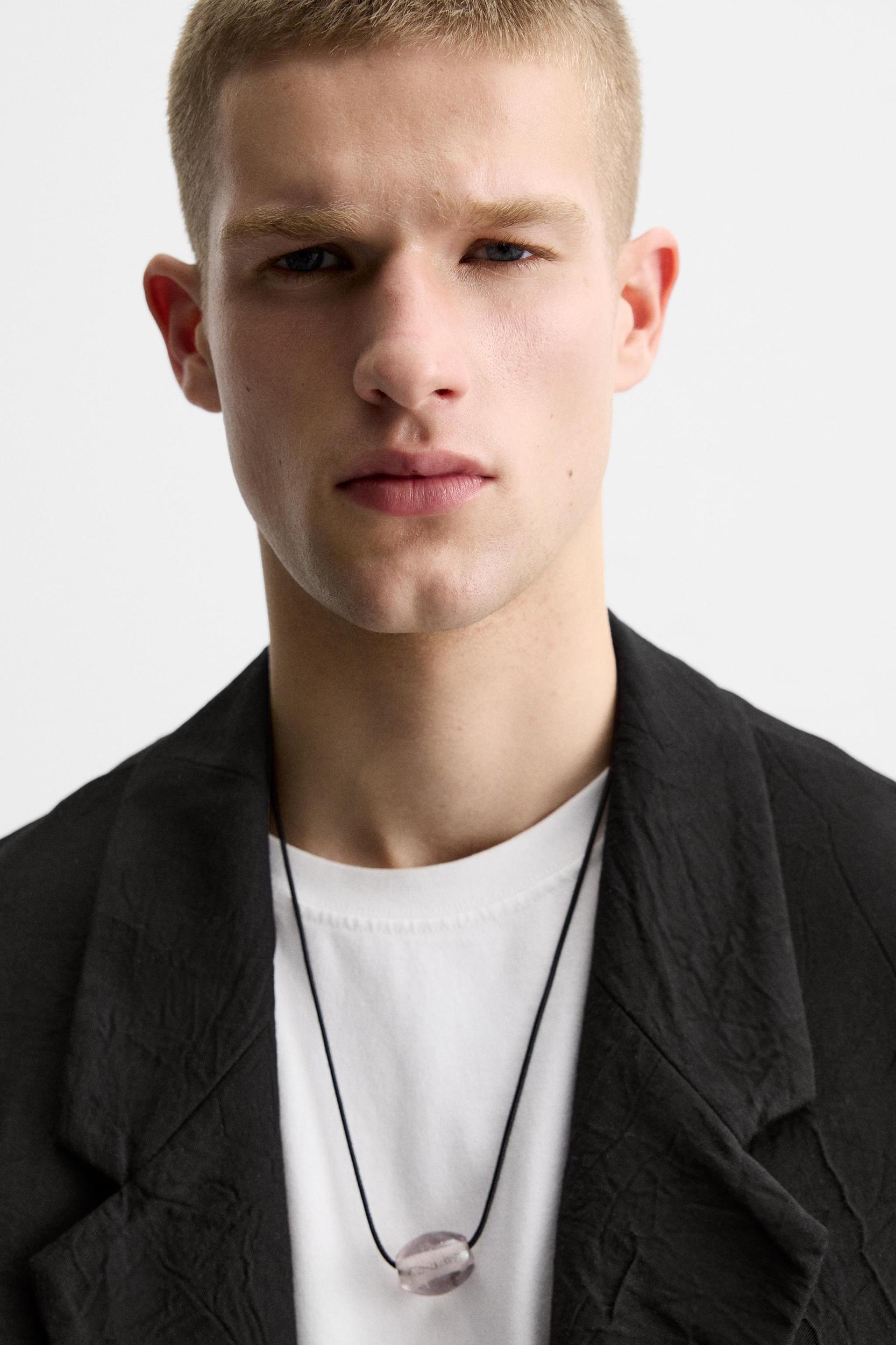 RELAXED FIT WRINKLED JACQUARD BLAZER Product Image