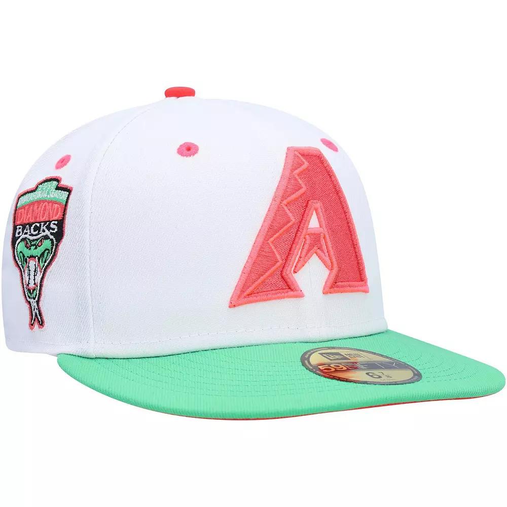 Men's New Era White/Green Arizona Diamondbacks Inaugural Season Watermelon Lolli 59FIFTY Fitted Hat, Size: 7 7/8 Product Image